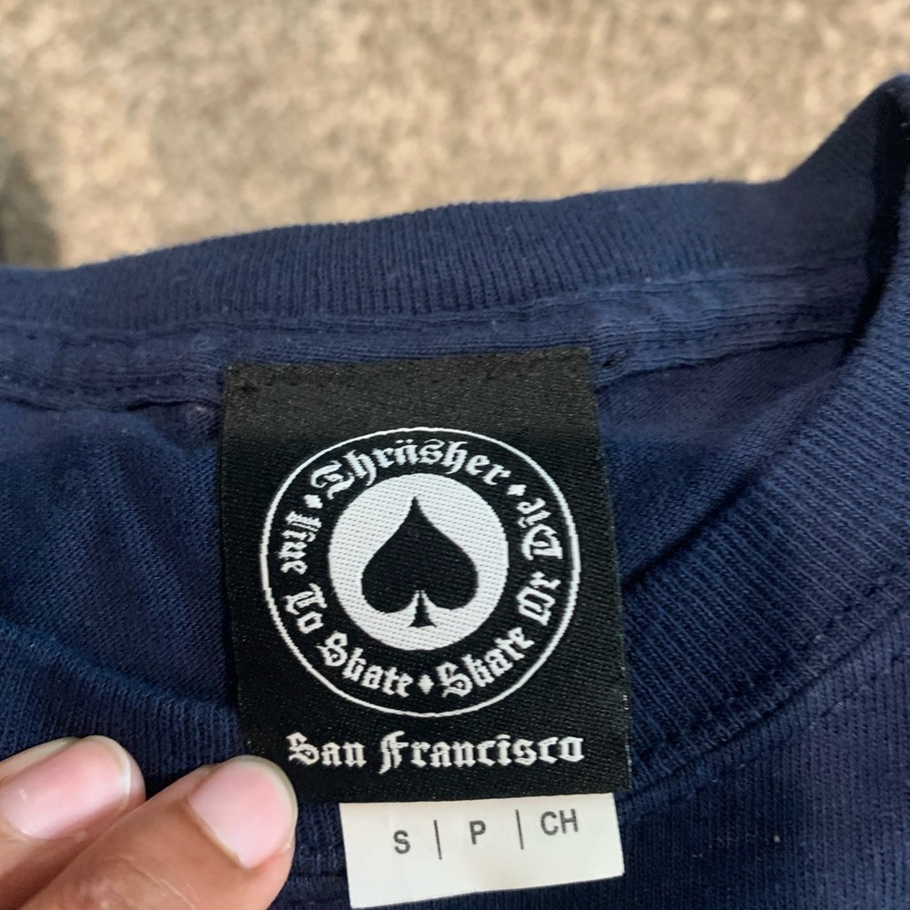 Blue thrasher shirt